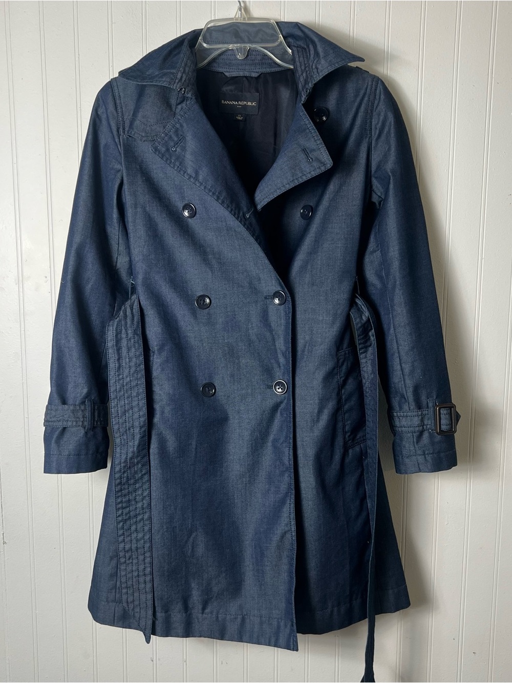 BANANA REPUBLIC Chambray Trench Coat Size XS